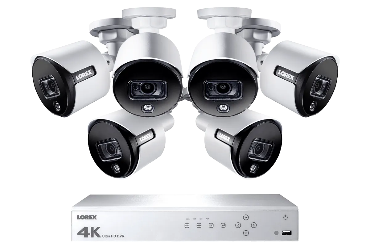 4K Ultra HD 8 Channel Security System with 6 Active Deterrence 4K (8MP) Cameras