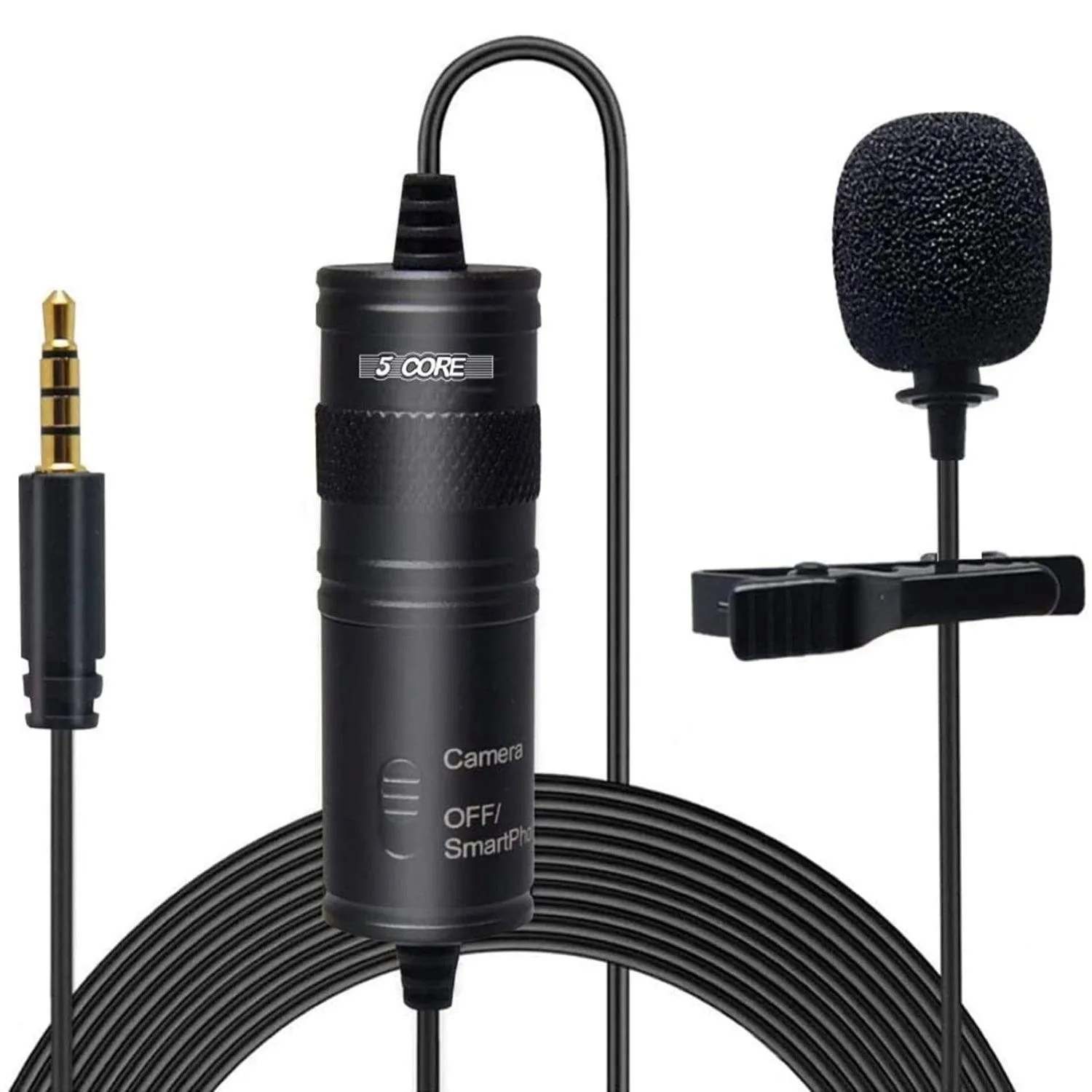 5 Core Professional Microphone Lavalier Mic Microphone for Phone, Clip