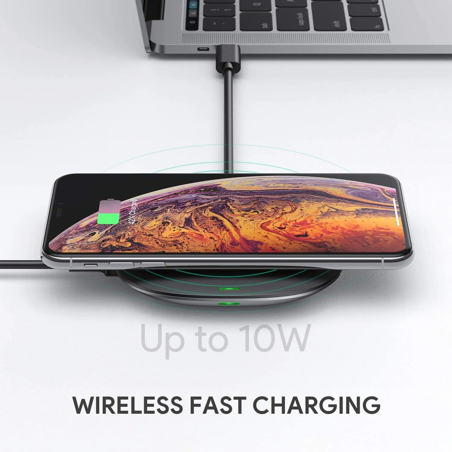 AUKEY USB C Hub Adapter Wireless Charger 5-in-1 Type-C 4K HDMI 60W USB-C PD Port