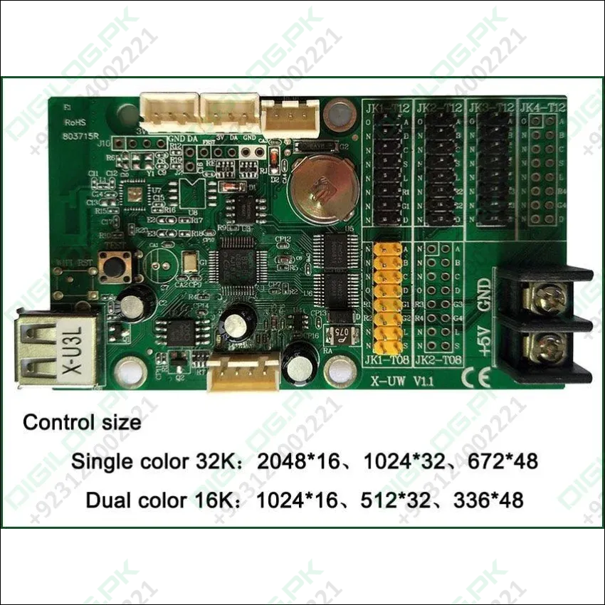 Bx-u2l P10 Led Signs Control Card, P10 Display Module Control Card, Single & Double Color Advertising Led Panel Controller