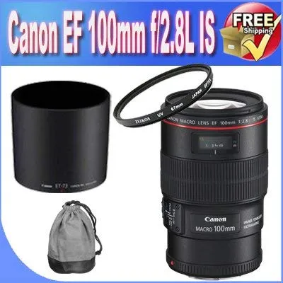 Canon EF 100mm f/2.8LMacro is USM Lens for Canon SLR Cameras   67mm UV Filter!!