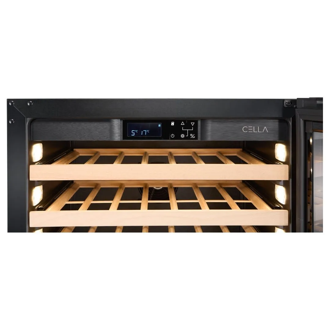 CELLA - 46 bottle Single Zone Wine cooler - W46S-BLACK