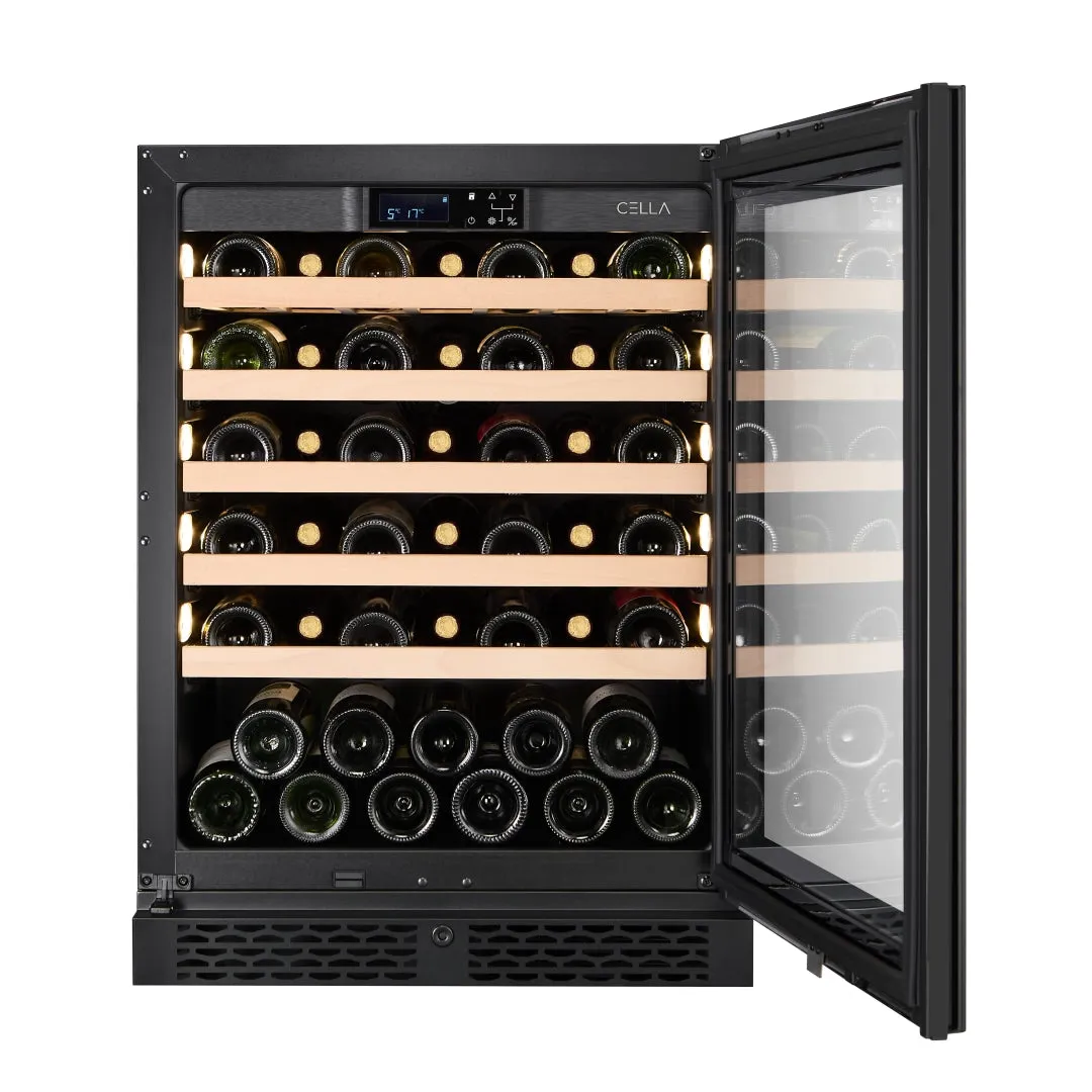 CELLA - 46 bottle Single Zone Wine cooler - W46S-BLACK