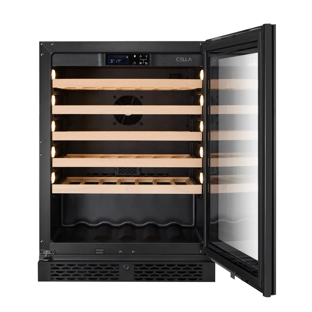 CELLA - 46 bottle Single Zone Wine cooler - W46S-BLACK