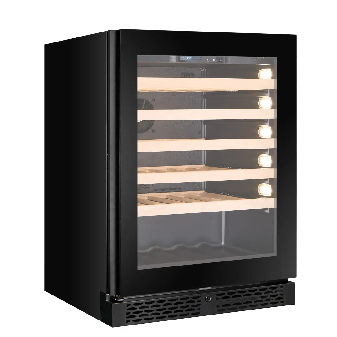 CELLA - 46 bottle Single Zone Wine cooler - W46S-BLACK