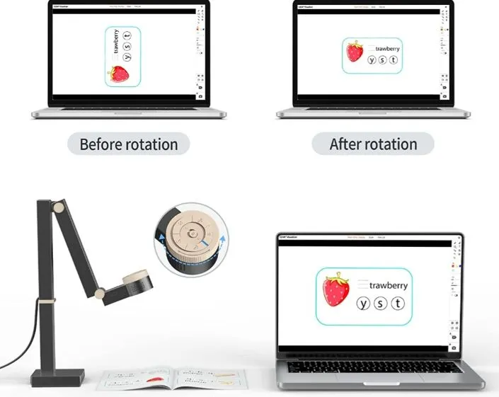 (Electronics) CZUR Fancy S Pro 12MP USB Document Camera/4K Webcam with Microphone and LED Light/Up to 60fps/Auto Focus/For Remote Teaching, Live Streaming, Web Conference/Mac and Windows