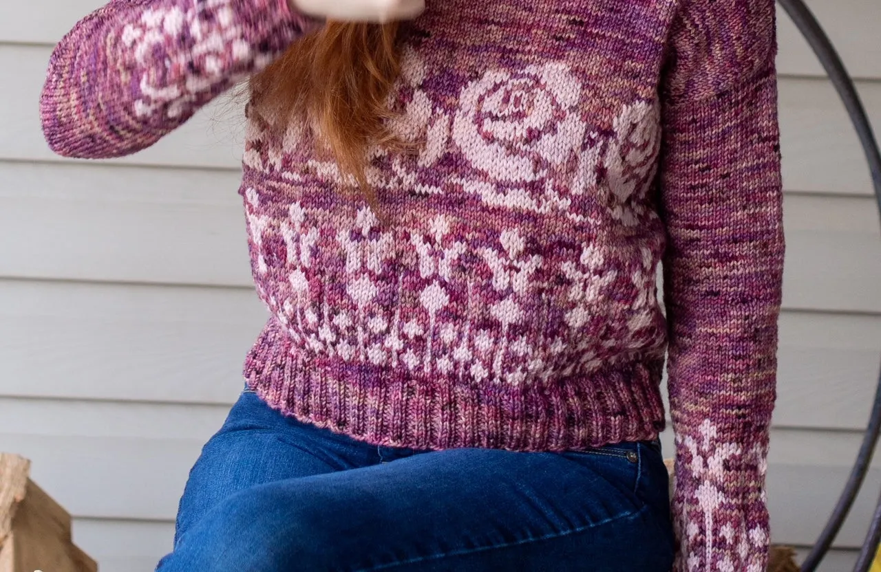 Floral Fallal DK Weight Hand Knitting Pattern