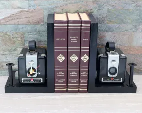 Kodak Kodak Brownie Hawkeye, Decorative Vintage Camera Bookends, Movie Room complement, Book lover gift, Home Theater Decor