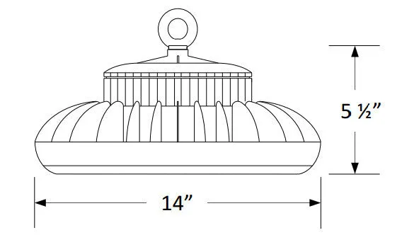 LED Round Wet Location Highbay - 100W - 5000k - 120/277v - DLC