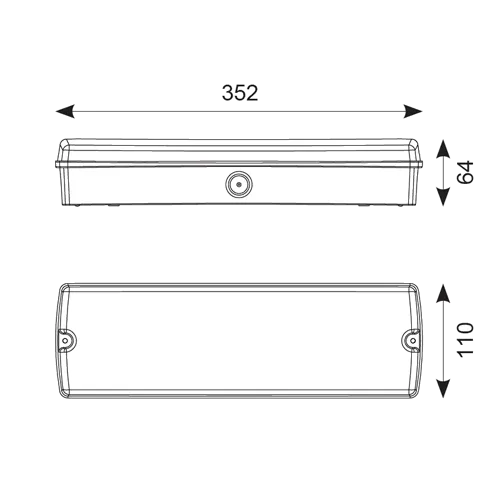 LED Self Test Maintained IP65 Emergency Bulkhead C/W Legend Kit