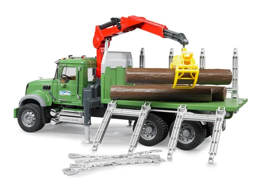 Mack Granite Timber Truck w/ Loading Crane and 3 Trunks