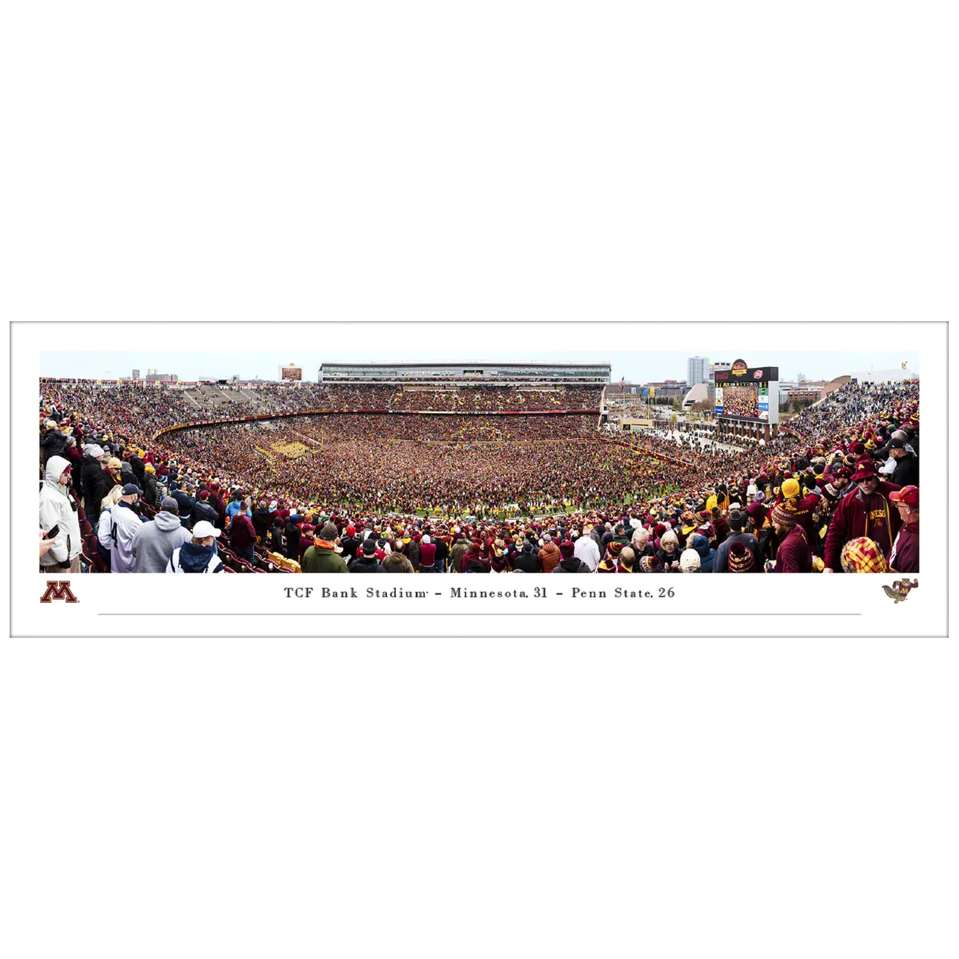 Minnesota Golden Gophers TCF Bank Stadium Storming the Field Panoramic Picture (In-Store Pickup)