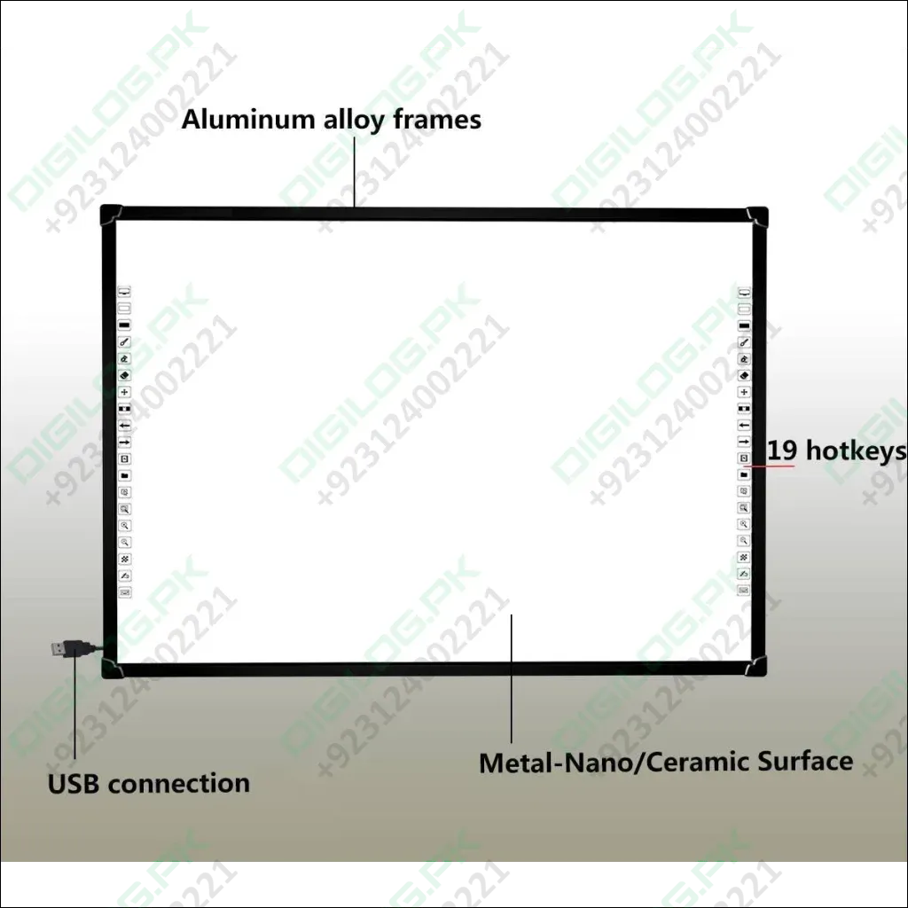 Optiview Interactive Whiteboard Touchable Display 82 Inch Size Working With Projector Opv-wb82 In Pakistan