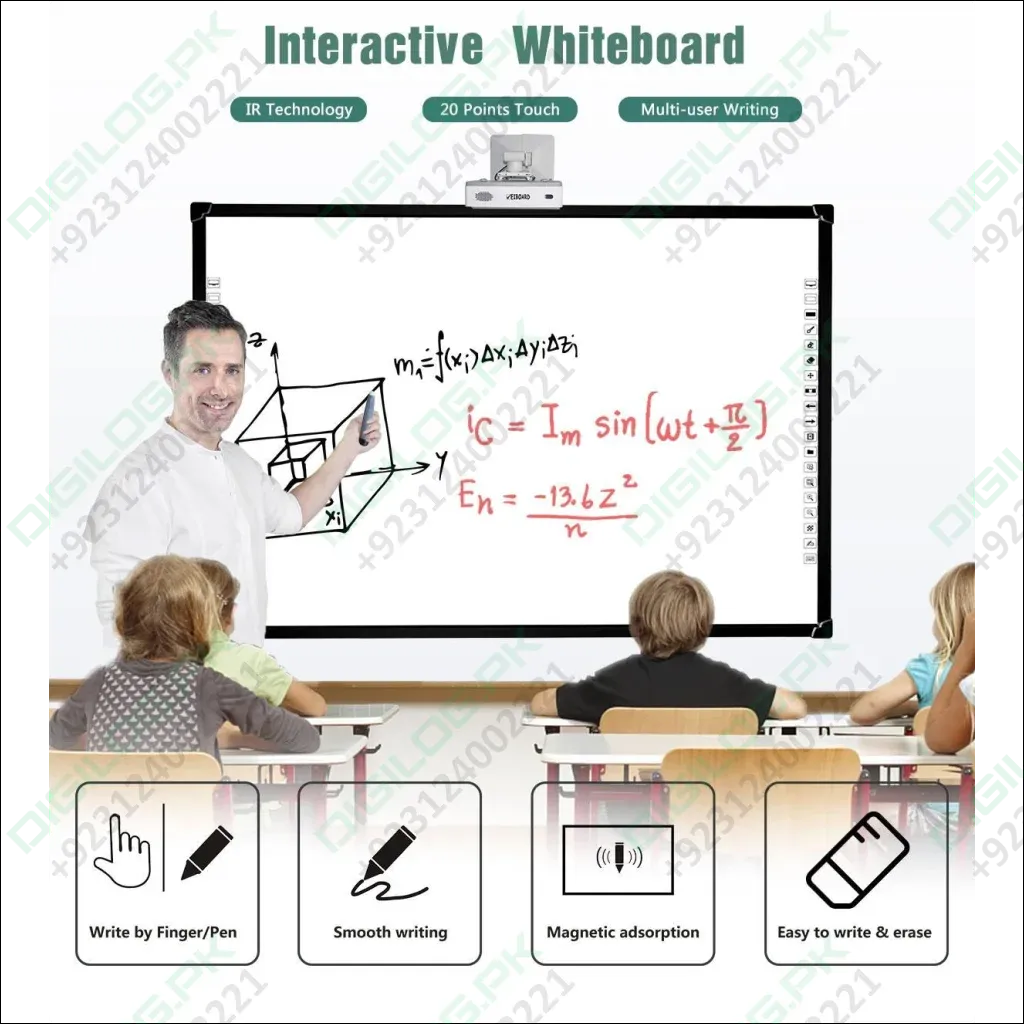 Optiview Interactive Whiteboard Touchable Display 82 Inch Size Working With Projector Opv-wb82 In Pakistan