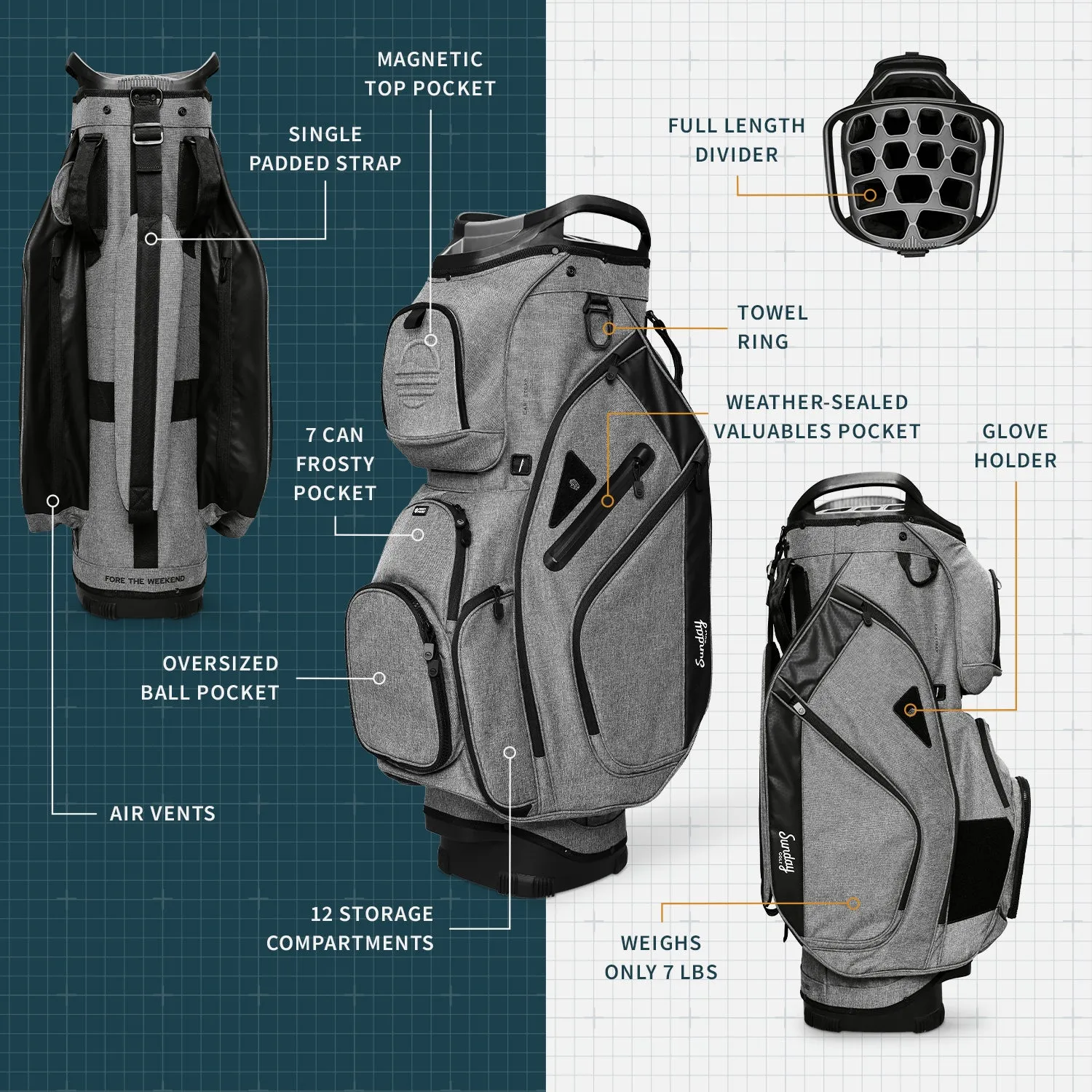 The Big Rig | Heather Gray Cart Bag