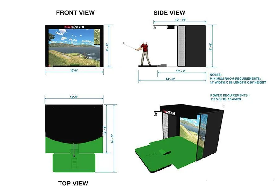 TruGolf Vista 12 Golf Simulator w/ E6 Connect