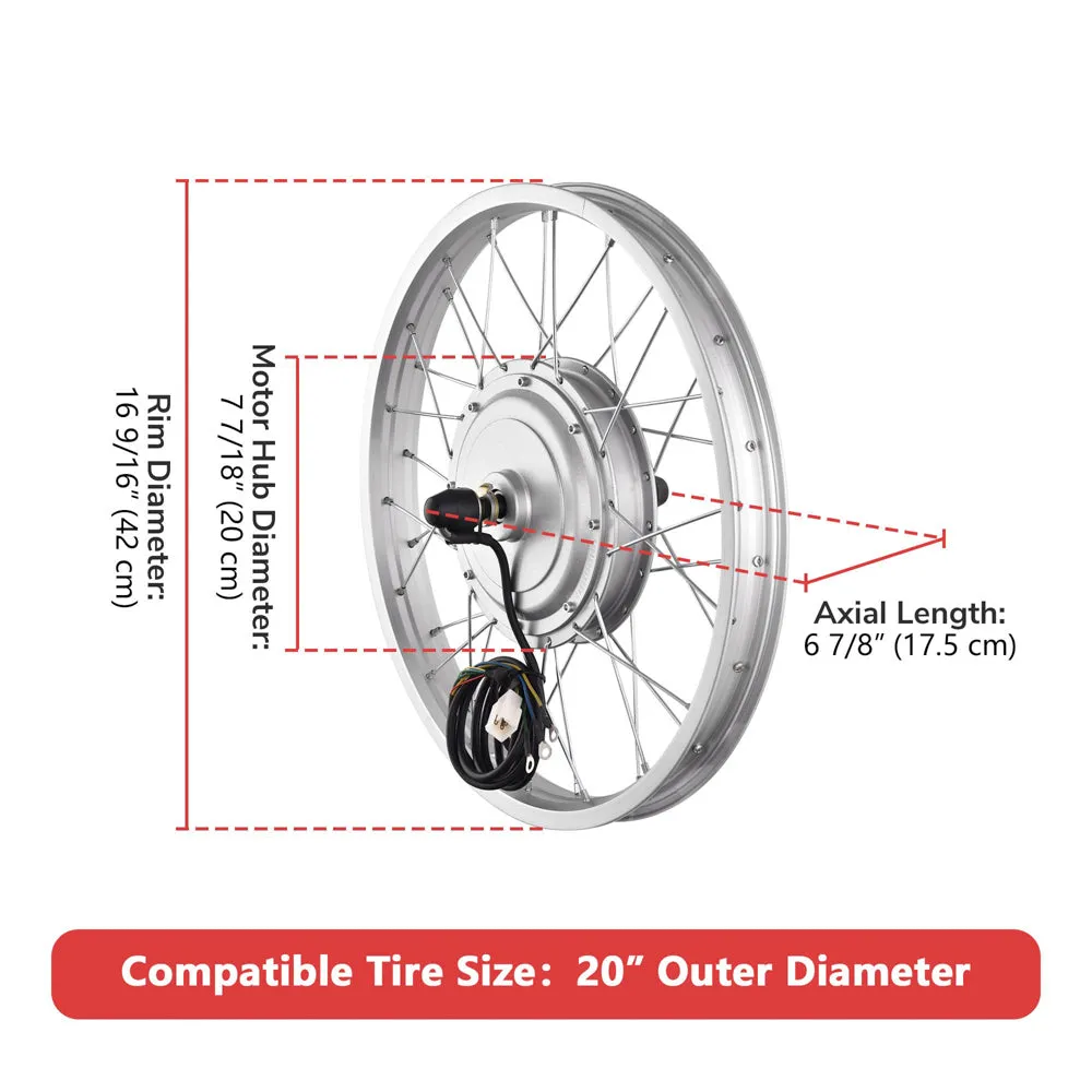 Yescom 20" Electric Bicycle Motor Front Wheel Kit 36v 750w